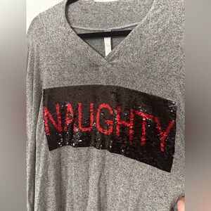 Sequined Reversible Naughty/Nice Top